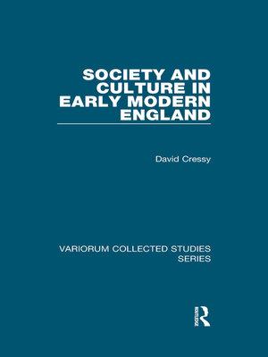 cover image of Society and Culture in Early Modern England